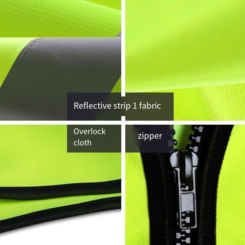 Reflective Vest Safety Vest Two Horizontal Fluorescent Yellow Uniform Free Size