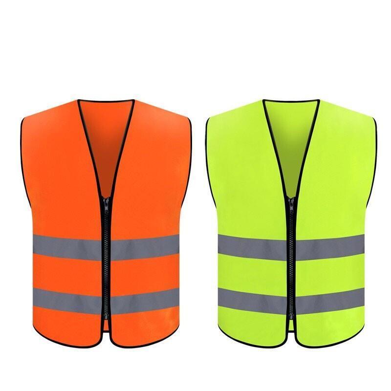 Reflective Vest Safety Vest Reflective Strips with Two Horizontal Orange Free Size