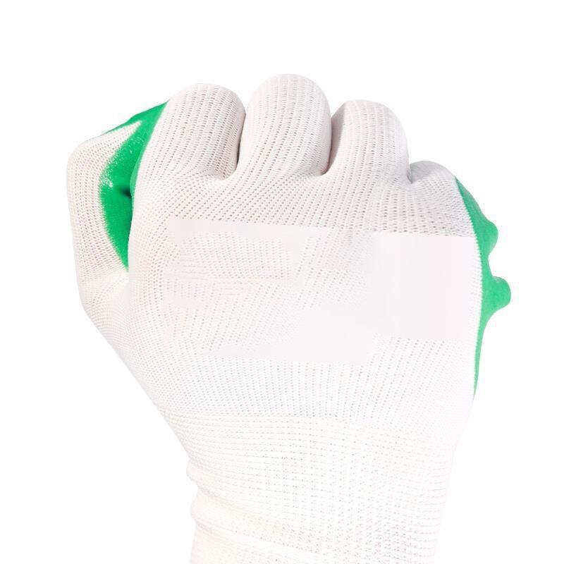 12 Pairs Of Free Size Nitrile PU Green Safety Gloves Polyethylene Dipping Gloves Metal-Coated Gloves Construction Protective Gloves