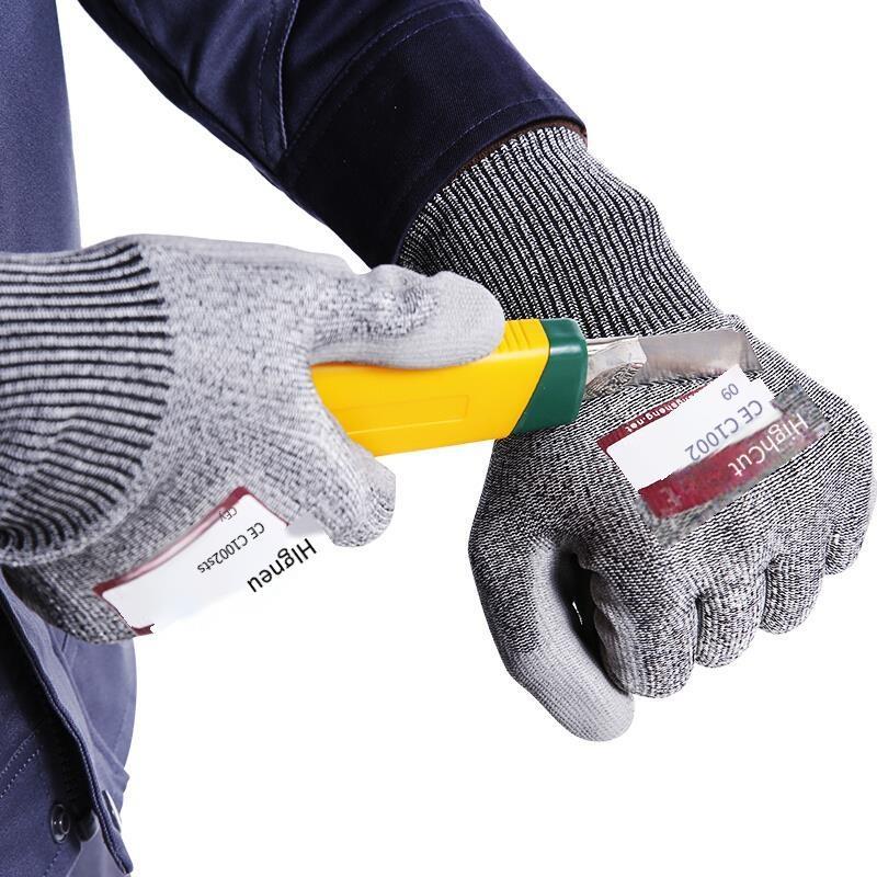 PU Palm Coated Anti Knife Cutting Labor Protection Gloves 13 Needle Grade 3 Tear Resistant Puncture Resistant Wear Resistant And Breathable Site Work Protective Gloves 1 Pair / One Size
