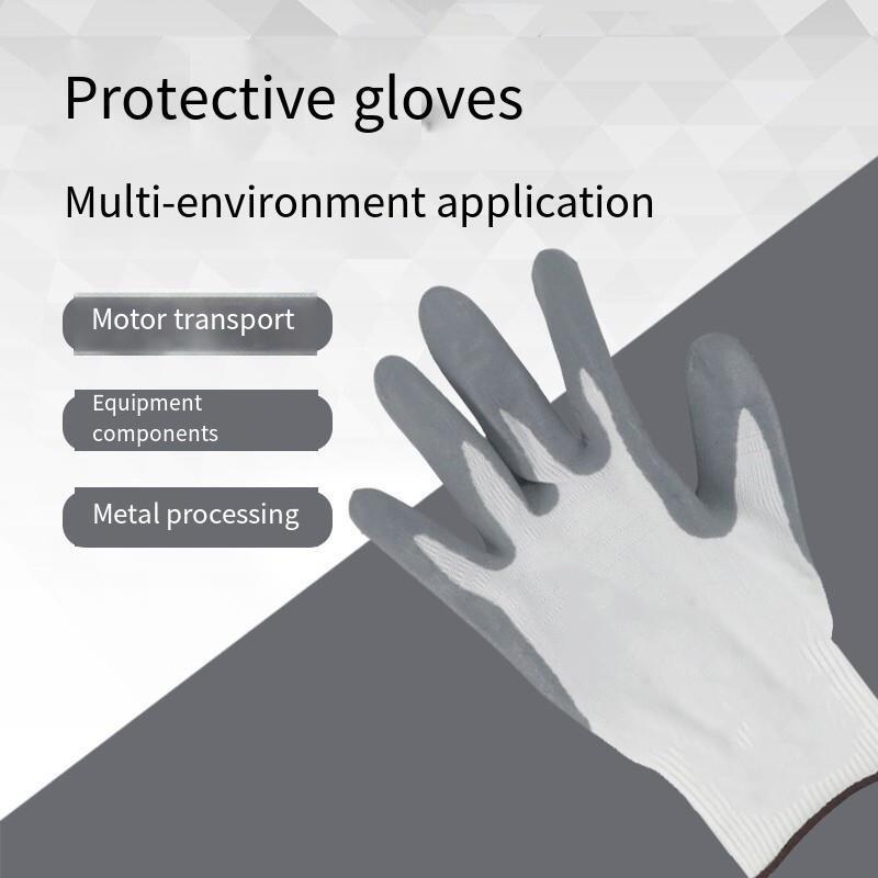 12 Pairs Nitrile Gloves Foam Nitrile Palm Coated Gloves Assembly Gloves Comfortable Fit Precision Operation Dipping