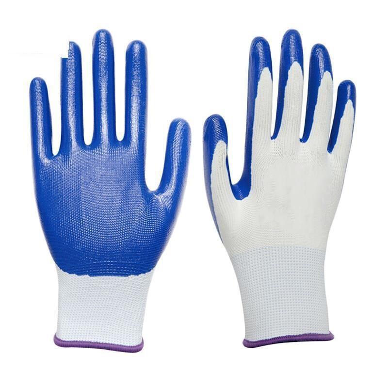 12 Pairs*10 Bags Safety Gloves Labor Protection Gloves Nitrile Gloves Oil Resistant Acid And Alkali Resistant Protective Gloves
