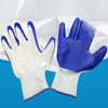 12 Pairs Nylon Cotton Gauze Gloves Labor Protection Dipping Abrasion Resistant Anti Slip Gluing Industrial Protective Rubber Gloves Blue L