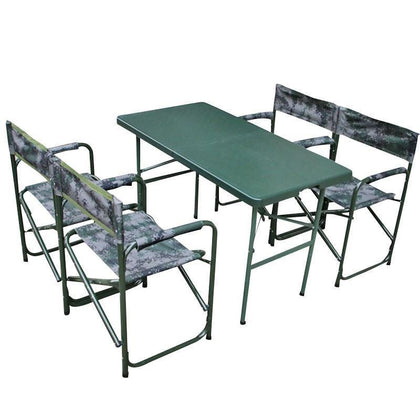 1.2m Outdoor Folding Tables And Chairs Command Blow Molding Table Military Green One Table And Four Chairs