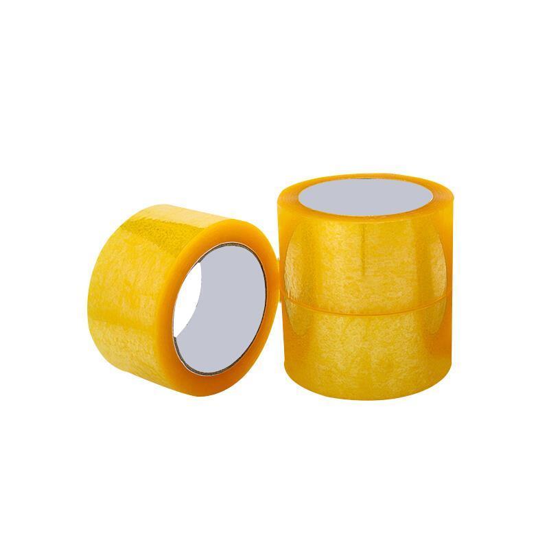 6 Rolls Sealing Tape Transparent Yellow Express Packaging Sealing Tape Roll 45mm * 150m / Roll High Viscosity Full Meter