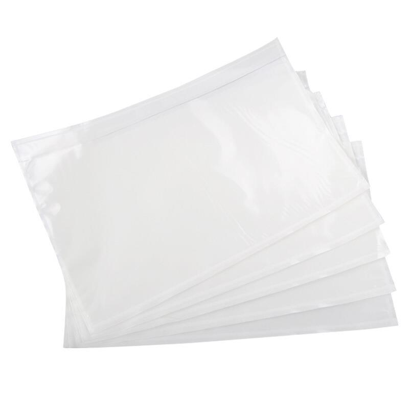 SW-358 Receipt Bag Express Back Plastic Transparent Back Logistics Side Single Invoice Document Self Adhesive Packing List Bag 265 * 145mm Long Side Opening (1000 Pieces)