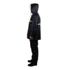 Split Raincoat Set With Reflective Strip Black Free Size