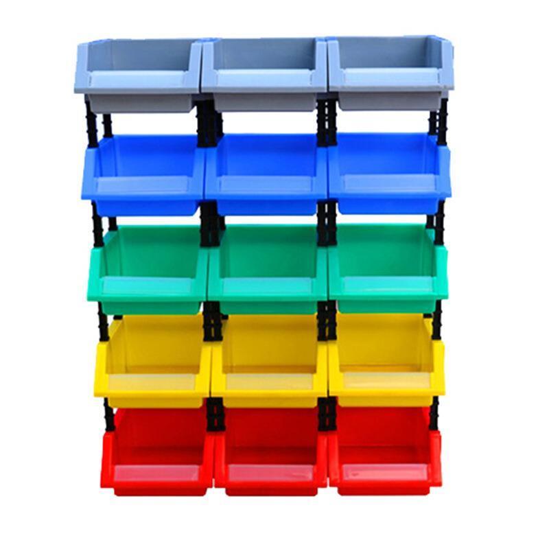 180 * 180 * 80 mm Modular Parts Box Thickened Inclined Plastic Box Material Box  Components Box Screw Box Tool Box  (default Blue)