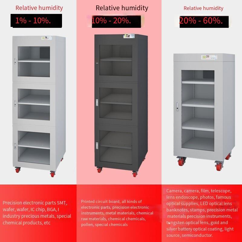 160 Liters Industrial Moisture Proof Cabinet Black Relative Humidity 10% ~ 20% Electronic Storage Cabinet Chip Low Temperature Drying Oven
