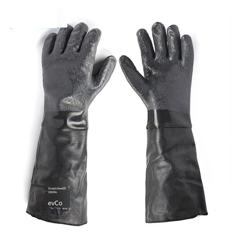 1 Pair Safety Gloves Chloroprene Rubber Chemical Resistant Gloves Labor Protection Gloves 45cm