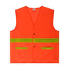 Reflective Back Center Warp Knitted Fluorescent Orange Reflective High Visibility Safety Vest