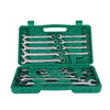 A Set Of 14 Pieces 8-24mm Dual Purpose Open Box Spanner Set Auto Repair Hardware Tool Double Head Solid Board Maintenance Tool (plastic Box)