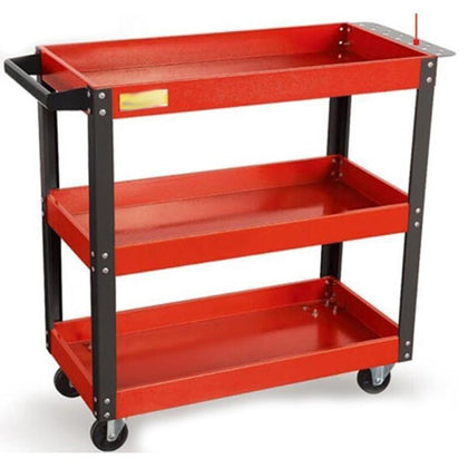 3 Tier Mobile Parts Car Tool 700 * 350 * 760 mm Trolley Industrial Commercial Service Cart with Wheels