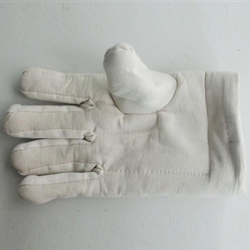 1 Pair Thickened Five Finger Cotton Gloves High Temperature Resistant Gloves Heat Insulation And Anti Scald Oven Microwave Oven Baking Gloves