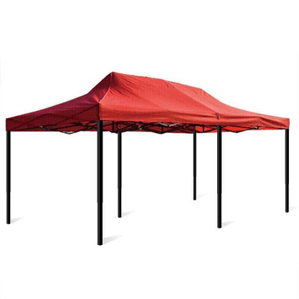 Outdoor Sunshade Umbrella Stall Folding Telescopic Shed Umbrella Advertising Sunscreen Tent Canopy 3 × 6 M Red Bold And Thickened