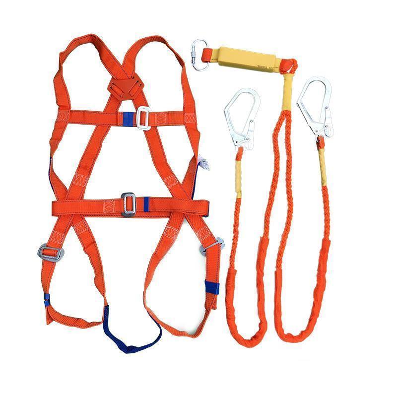 Safety Belt Full Body Five Point Aerial Safety Belt Outdoor Construction Safety Rope With Double Hook