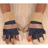 10 Pairs Welding Gloves Thickened Wear Resistant Short Half Leather Protective Carrying Canvas Welding Labor Protection Gloves Xl