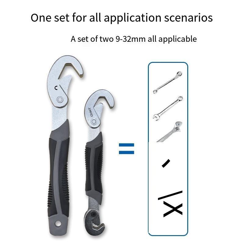 6 Pieces Multi Function Wrench Quick Open-end Pipe Pliers Labor-saving Movable Plate Large Small Wrench Set Suitable For 9-32mm