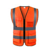 Reflective Vest Traffic Protection Reflective Vest Warning Clothing Construction Road Maintenance Reflective Vest Orange Multi Pocket