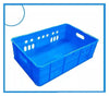 PE Plastic Fresh Vegetable Basket Milk Supermarket Storage Turnover Basket Blue