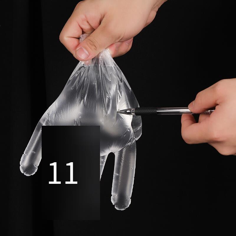 Thickened Disposable Gloves Food Catering Plastic Hand Film Transparent Durable Thickened 100 Pieces L