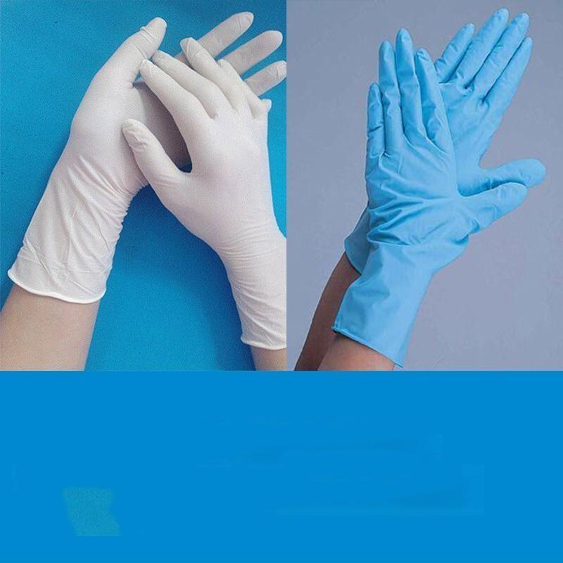 Gloves Rubber Latex Laboratory Protection Sweat Absorption Cool Breathable Chemical Disposable Waterproof Oil Resistant Durable L