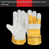 Short Cow Leather Welding Gloves Two Layer Cow Leather Welding Welder's Special Anti Scalding Wear Resistant Heat Insulation Labor Protection Gloves Palm