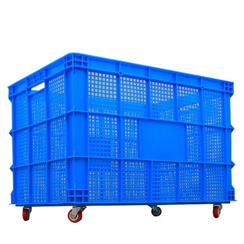 Thickened Clothes Basket With Wheel Turnover Box Storage Logistics Large Plastic Turnover Basket Outer Diameter 810*570*500mm