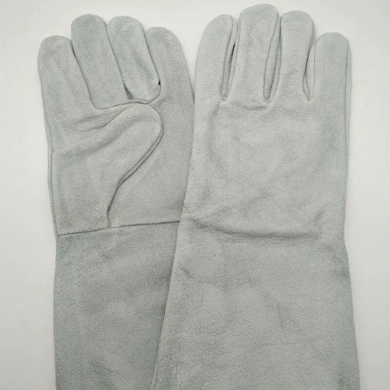 Long All Leather Welding Gloves Welder Welding Mechanical Reinforcement And Supporting, Durable High Temperature Resistant And Heat Insulation Gloves