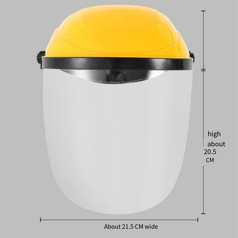 Anti Oil Smoke Splash Face Shield Kitchen Cover Face Mask Arc Yellow Top White Face Screen 1 Set