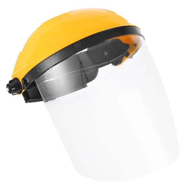 Anti Oil Smoke Splash Face Shield Kitchen Cover Face Mask Arc Yellow Top White Face Screen 1 Set
