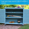 Outdoor Shoe Cabinet Household Storage Cabinet Finishing Multi-layer Balcony Solid Wood Small Log Color Solid Wood Top