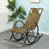 Household Rocking Chair Rocking Chair Reclining Chair Rattan Woven Elderly Chair [thickened Hand Woven] Yellow Round Thread