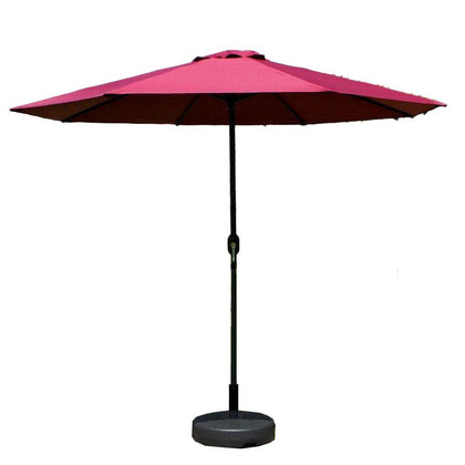 Outdoor Umbrella Sunshade Large Advertising Terrace Folding Stall Sun Umbrella Middle Column Leisure With Table And Chair Iron Straight Rod Rain Proof Wine Red + Water Seat
