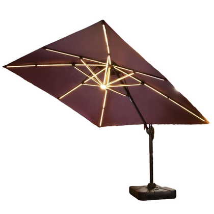 2.5m Square [With 65kg Stone Base] Outdoor Sun Umbrella Outdoor Leisure Solar Roman Umbrella Garden Balcony Sentry Box Sun Umbrella Advertising Umbrella