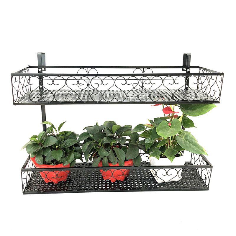 Single Layer Square Balcony Hanging Guardrail Flower Stand, Balcony Railing Flower Pot, For Home Fences Garden Outdoor Deck Box