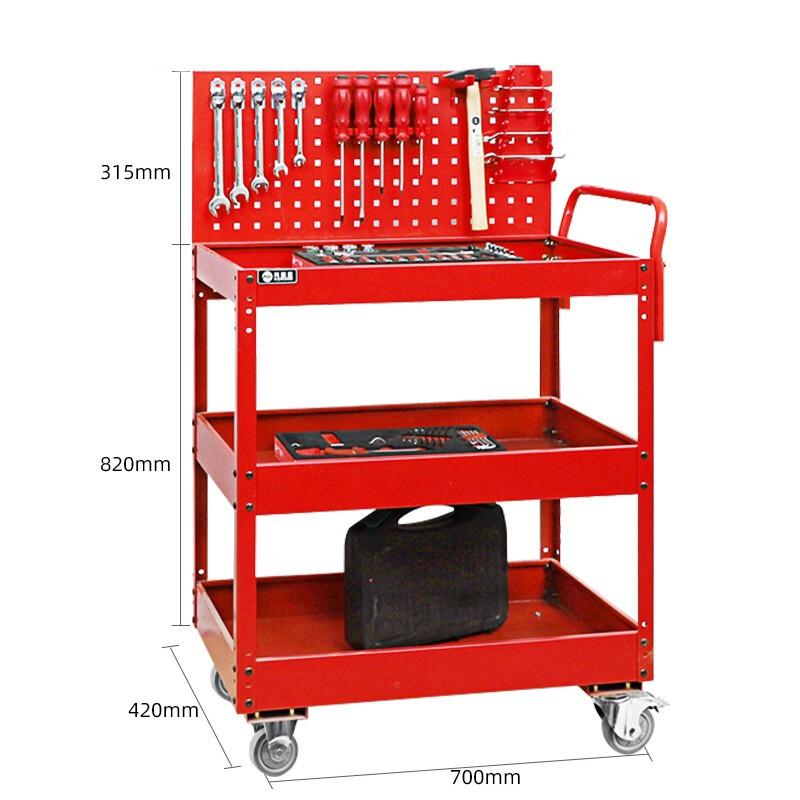 Tool Cart Three Layer Drawer Type Parts Car Industrial Hand Push Tool Car