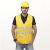 15 Pieces Increase Railway Reflective Vest Reflective Vest Environmental Sanitation Construction Reflective Vest Reflective Safety Clothing Yellow Cloth Gray Bar Free Size