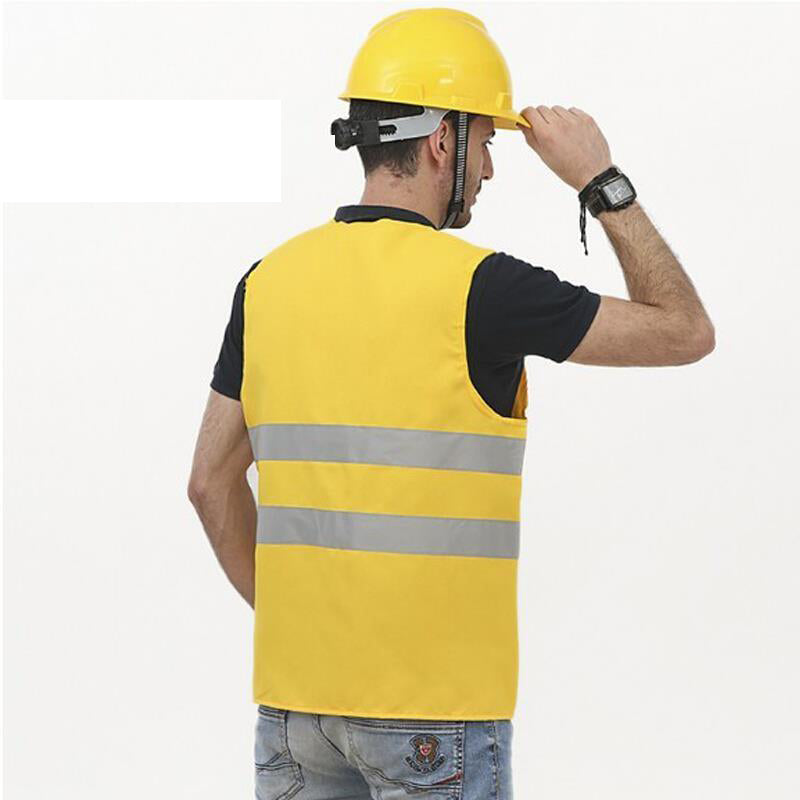 15 Pieces Increase Railway Reflective Vest Reflective Vest Environmental Sanitation Construction Reflective Vest Reflective Safety Clothing Yellow Cloth Gray Bar Free Size