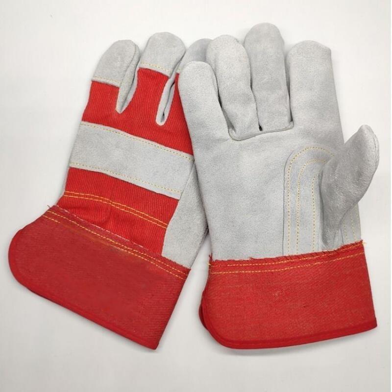 Welder's Special Soft Leather Welding Gloves:Anti Scalding And Wear Resistant Pure Cow Leather Heat Insulation And High Temperature Resistant Welding Work Gloves Short Full Hand Seamless [Non Open Line] 1 Pair