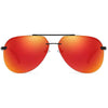 NALANDA Orange Polarized Aviator Sunglasses UV400 Mirrored Lens Metal Frame, Double Bridges Mens Womens Glasses For Outdoor Travel Driving Daily Use