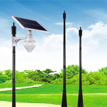 Solar Street Lamp 3m Pole Courtyard Lamp Outdoor Pole Project Street Lamp With Remote Control 3m 12w Silver