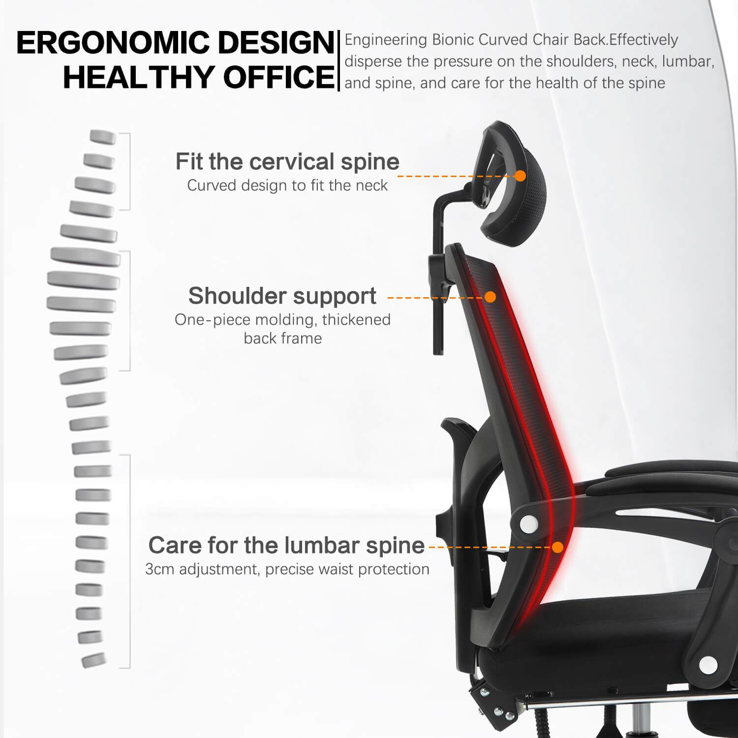 ECVV Ergonomic Adjustable Office Chair High Back Computer; ECVV EG –