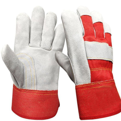 Welder's Special Soft Leather Welding Gloves:Anti Scalding And Wear Resistant Pure Cow Leather Heat Insulation And High Temperature Resistant Welding Work Gloves Short Full Hand Seamless [Non Open Line] 1 Pair