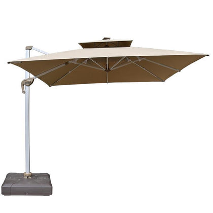 Outdoor Umbrella Balcony Leisure Rooftop Garden Umbrella Windproof Stall Aluminum Alloy Roman Umbrella Sunshade Square 3m Stone Seat
