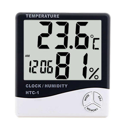 2 Sets Thermohygrometer Humidity Thermometer Meter Hygrometer Digital Indoor Room Thermometer with Alarm Clock, Accurate Room Temperature Gauge Humidity Monitor Timer, for Home, Office