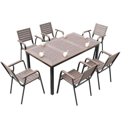Outdoor Table And Chair Villa Garden Courtyard Leisure Coffee Outdoor Balcony Antiseptic Wood Plastic Wood Table And Chair