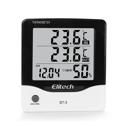 Digital Temperature And Humidity Meter With Electronic Clock Alarm Clock Indoor And Outdoor Thermometer