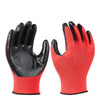 12 Pairs Of Free Size Nitrile Latex Red Safety Gloves With Adhesive Coating For Construction Site Protection Gloves