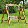 Outdoor Solid Wood Swing Rocking Chair Hanging Double Balcony Garden Leisure Standard